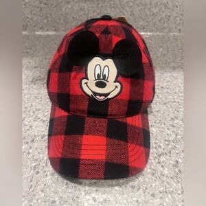 Mickey Hat: Disney Red and Black Buffalo Plaid Mickey Mouse Hat